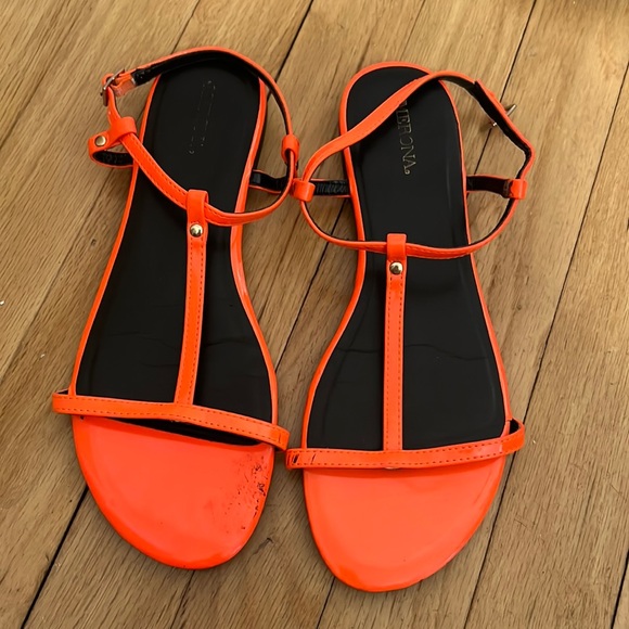 Neon Orange Sandals - Picture 1 of 3